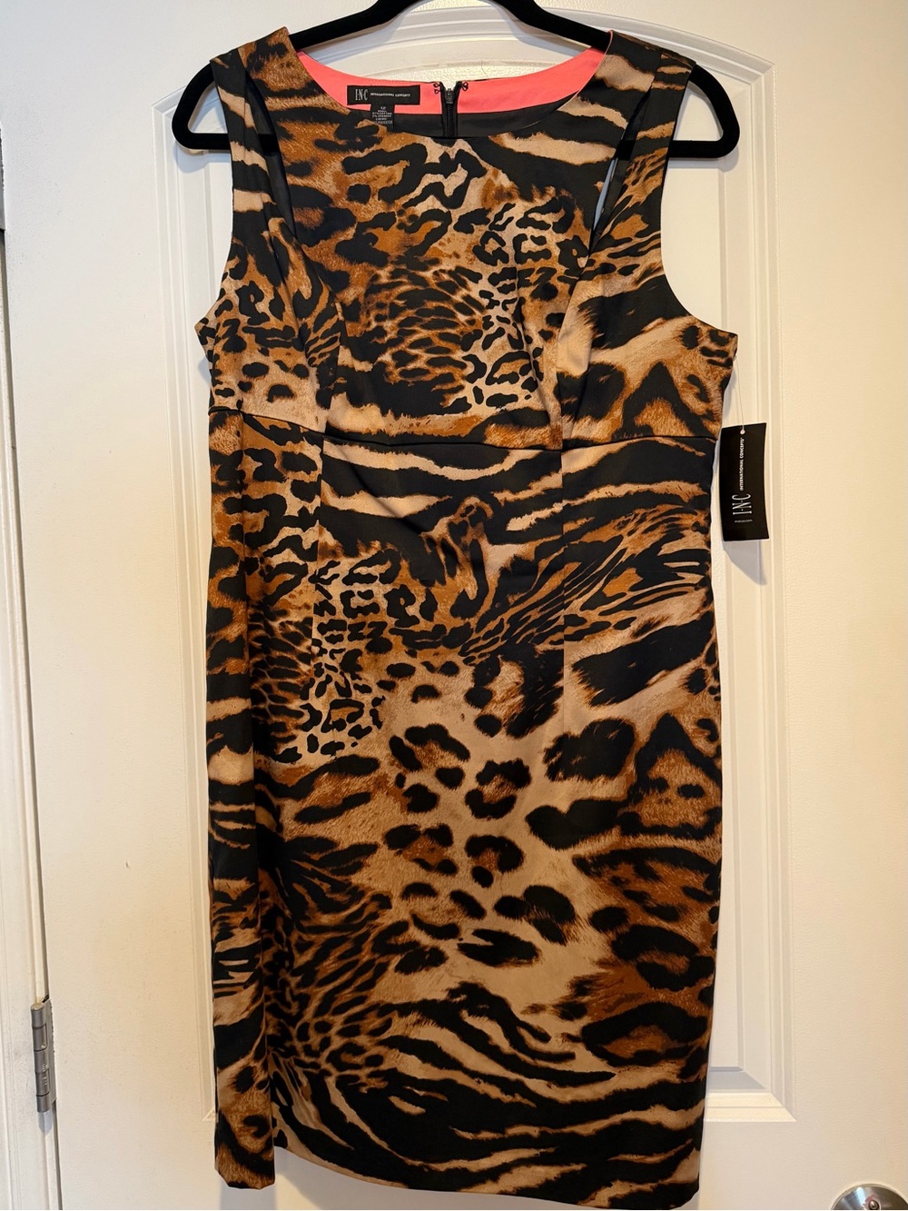 INC International Concepts Animal Print Sleeveless Sheath Dress - Black & Brown